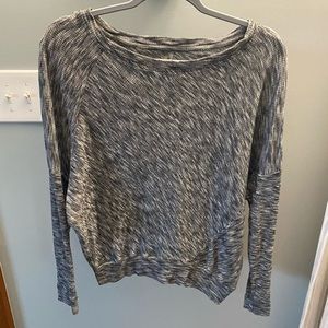 Anthropologie gray sweater dolman sleeve, boat neck, asymmetrical hem- SZ S